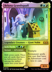 Beluna Grandsquall // Seek Thrills (Prerelease) (Wilds of Eldraine)\nPromo: Date Stamped\nSingle\nMagic The Gathering