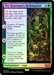 The Huntsman's Redemption (Prerelease) (Wilds of Eldraine)\nPromo: Date Stamped\nSingle\nMagic The Gathering