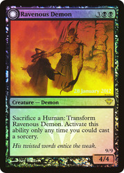 Ravenous Demon // Archdemon of Greed (Prerelease) (Dark Ascension)\nPromo: Date Stamped\nSingle\nMagic The Gathering