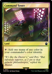 Command Tower (#857) (Surge Foil)\nDoctor Who Commander - Alternate Foil\nSingle\nMagic The Gathering