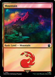 Mountain (#1163) (Surge Foil)\nDoctor Who Commander - Alternate Foil\nSingle\nMagic The Gathering