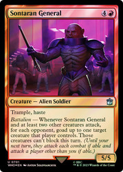 Sontaran General (Surge Foil)\nDoctor Who Commander - Alternate Foil\nSingle\nMagic The Gathering