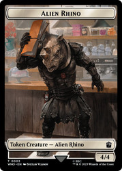 {Alien Rhino Token} // {Alien Warrior Token}\nDoctor Who Commander\nSingle\nMagic The Gathering