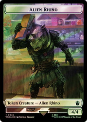 {Alien Rhino Token} // {Food Token} (#058) (Surge Foil)\nDoctor Who Commander - Alternate Foil\nSingle\nMagic The Gathering