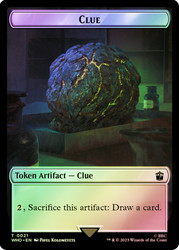 {Clue Token} (#021) // {Copy Token}\nDoctor Who Commander\nSingle\nMagic The Gathering