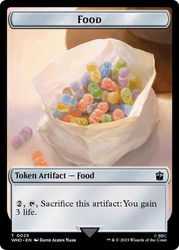 {Food Token} (#025) // {Warrior Token}\nDoctor Who Commander\nSingle\nMagic The Gathering