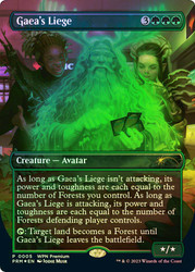 Gaea's Liege (WPN Premium) (Borderless)\nPromo: General\nSingle\nMagic The Gathering
