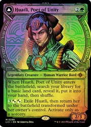 Huatli, Poet of Unity // Roar of the Fifth People (Showcase)\nThe Lost Caverns of Ixalan - Variants\nSingle\nMagic The Gathering
