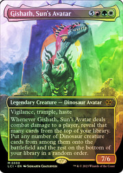 Gishath, Sun's Avatar (Borderless)\nThe Lost Caverns of Ixalan - Variants\nSingle\nMagic The Gathering