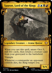 Sauron, Lord of the Rings (Showcase)\nThe Lord of the Rings Commander - Variants\nSingle\nMagic The Gathering