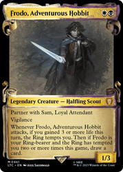 Frodo, Adventurous Hobbit (Showcase)\nThe Lord of the Rings Commander - Variants\nSingle\nMagic The Gathering