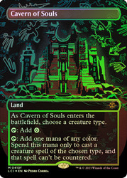 Cavern of Souls (Borderless) (Neon Ink Green)\nThe Lost Caverns of Ixalan - Alternate Foil\nSingle\nMagic The Gathering