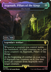 The Ozolith (Argonath, Pillars of the Kings) (Borderless) (Serial Number)\nThe Lord of the Rings Commander - Serialized\nSingle\nMagic The Gathering