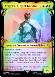 Aragorn, King of Gondor (Showcase) (Silver Foil)\nThe Lord of the Rings Commander - Alternate Foil\nSingle\nMagic The Gathering