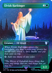 Elvish Harbinger (Borderless) (Silver Foil)\nThe Lord of the Rings Commander - Alternate Foil\nSingle\nMagic The Gathering