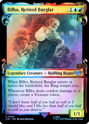 Bilbo, Retired Burglar (Showcase) (Silver Foil)\nThe Lord of the Rings - Alternate Foil\nSingle\nMagic The Gathering