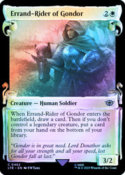 Errand-Rider of Gondor (Showcase) (Silver Foil)\nThe Lord of the Rings - Alternate Foil\nSingle\nMagic The Gathering