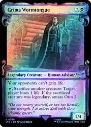 Grima Wormtongue (Showcase) (Silver Foil)\nThe Lord of the Rings - Alternate Foil\nSingle\nMagic The Gathering