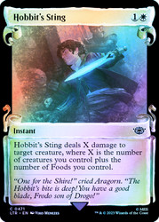Hobbit's Sting (Showcase) (Silver Foil)\nThe Lord of the Rings - Alternate Foil\nSingle\nMagic The Gathering