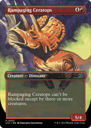 Rampaging Ceratops (Borderless)\nThe Lost Caverns of Ixalan - Variants\nSingle\nMagic The Gathering