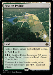 Restless Prairie (Promo Pack) (The Lost Caverns of Ixalan)\nPromo: Planeswalker Stamped\nSingle\nMagic The Gathering
