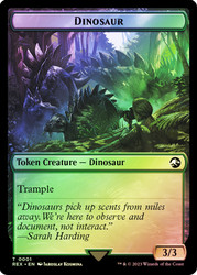 {Dinosaur Token} (#001) // {Map Token}\nJurassic World Collection\nSingle\nMagic The Gathering