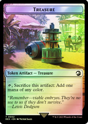 {Treasure Token} (#002) // {Vampire Demon Token}\nJurassic World Collection\nSingle\nMagic The Gathering