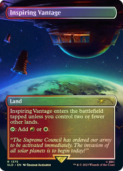 Inspiring Vantage (Doctor Who) (Secret Lair) (#1375) (Borderless)\nPromo: General\nSingle\nMagic The Gathering