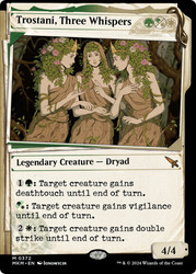 Trostani, Three Whispers (#372) (Showcase)\nMurders at Karlov Manor - Variants\nSingle\nMagic The Gathering