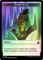 {Domri Rade Emblem} // {Spirit Token} (Black/White)\nRavnica Remastered\nSingle\nMagic The Gathering