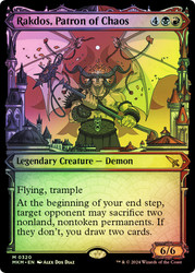Rakdos, Patron of Chaos (#320) (Showcase)\nMurders at Karlov Manor - Variants\nSingle\nMagic The Gathering