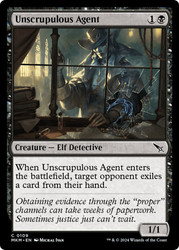 Unscrupulous Agent\nMurders at Karlov Manor\nSingle\nMagic The Gathering