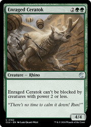 Enraged Ceratok\nRavnica: Clue Edition\nSingle\nMagic The Gathering