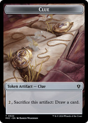 {Clue Token} // {Food Token}\nMurders at Karlov Manor Commander\nSingle\nMagic The Gathering