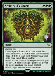 Archdruid's Charm (Promo Pack) (Murders at Karlov Manor)\nPromo: Planeswalker Stamped\nSingle\nMagic The Gathering