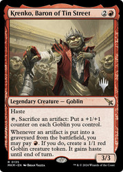 Krenko, Baron of Tin Street (Promo Pack) (Murders at Karlov Manor)\nPromo: Planeswalker Stamped\nSingle\nMagic The Gathering