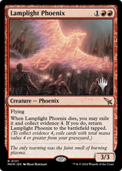 Lamplight Phoenix (Promo Pack) (Murders at Karlov Manor)\nPromo: Planeswalker Stamped\nSingle\nMagic The Gathering