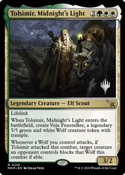 Tolsimir, Midnight's Light (Promo Pack) (Murders at Karlov Manor)\nPromo: Planeswalker Stamped\nSingle\nMagic The Gathering