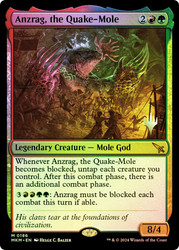 Anzrag, the Quake-Mole (Promo Pack) (Murders at Karlov Manor)\nPromo: Planeswalker Stamped\nSingle\nMagic The Gathering