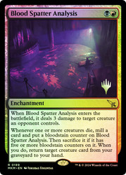 Blood Spatter Analysis (Promo Pack) (Murders at Karlov Manor)\nPromo: Planeswalker Stamped\nSingle\nMagic The Gathering