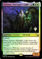 Tolsimir, Midnight's Light (Promo Pack) (Murders at Karlov Manor)\nPromo: Planeswalker Stamped\nSingle\nMagic The Gathering