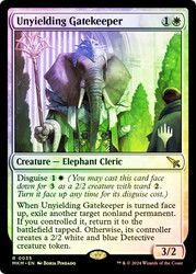 Unyielding Gatekeeper (Promo Pack) (Murders at Karlov Manor)\nPromo: Planeswalker Stamped\nSingle\nMagic The Gathering