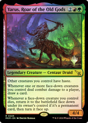 Yarus, Roar of the Old Gods (Promo Pack) (Murders at Karlov Manor)\nPromo: Planeswalker Stamped\nSingle\nMagic The Gathering