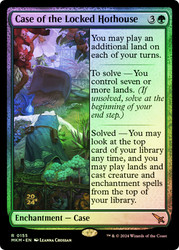Case of the Locked Hothouse (Prerelease) (Murders at Karlov Manor)\nPromo: Date Stamped\nSingle\nMagic The Gathering