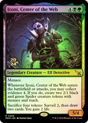 Izoni, Center of the Web (Prerelease) (Murders at Karlov Manor)\nPromo: Date Stamped\nSingle\nMagic The Gathering
