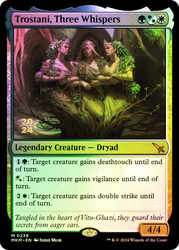 Trostani, Three Whispers (Prerelease) (Murders at Karlov Manor)\nPromo: Date Stamped\nSingle\nMagic The Gathering
