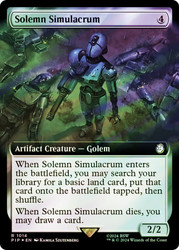 Solemn Simulacrum (Extended Art) (Surge Foil)\nFallout Commander - Alternate Foil Variants\nSingle\nMagic The Gathering
