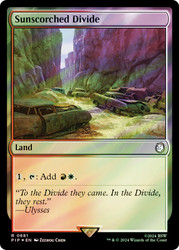 Sunscorched Divide (Surge Foil)\nFallout Commander - Alternate Foil\nSingle\nMagic The Gathering