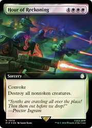 Hour of Reckoning (Extended Art) (Surge Foil)\nFallout Commander - Alternate Foil Variants\nSingle\nMagic The Gathering