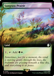 Sungrass Prairie (Extended Art) (Surge Foil)\nFallout Commander - Alternate Foil Variants\nSingle\nMagic The Gathering